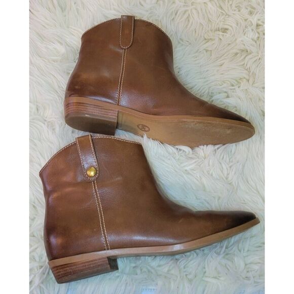 Michael Kors Ashton Women's Brown Leather Ankle Boot Sz 9 - Picture 4 of 15